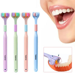 Three Sided Soft Hair Toothbrush Wrap Around Deep Cleaning Manual Toothbrush For Adults And Children Comfortable Grip - Single