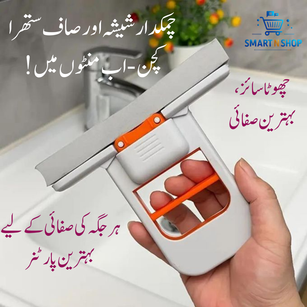 Foldable Desktop Mini Sponge Mop | Portable Wet & Dry Cleaning | Self‑Squeezing Mop for Kitchen, Bathroom, Car & Glass